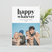 Happy What Funny Holiday-fotokaart Feestdagenkaart (Staand voorkant)