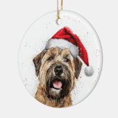 Happy Wheaten Terrier Dog Christmas Personalized Keramisch Ornament (Links)