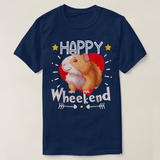 Happy Wheekend Guinea Pig Wheek Guinee Pig G T-shirt (Design voorkant)