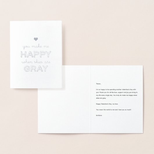 Happy When Skies zijn grijs Valentijn Jubileum Folie Kaarten (Display)