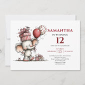 Happy whimsical animals theme kids birthday invite kaart (Voorkant)