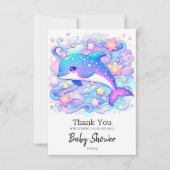 Happy Whimsical Dolphin Baby shower Bedankkaart (Voorkant)