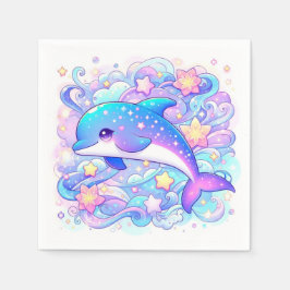Happy Whimsical Dolphin Baby shower Servet
