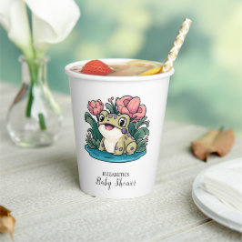 Happy Whimsical Frog Baby shower Papieren Bekers