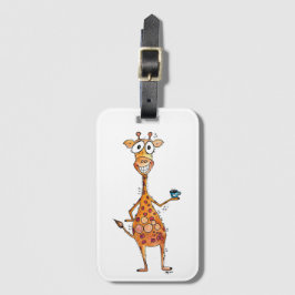 Happy Whimsical-Giraffe Drink koffie Bagagelabel