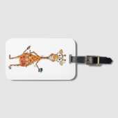 Happy Whimsical-Giraffe Drink koffie Bagagelabel (Voorkant (horizontaal))
