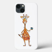 Happy Whimsical-Giraffe Drink koffie Case-Mate iPhone Case (Achterkant)