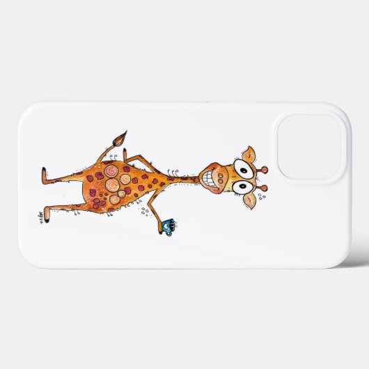 Happy Whimsical-Giraffe Drink koffie Case-Mate iPhone Case (Achterkant (horizontaal))