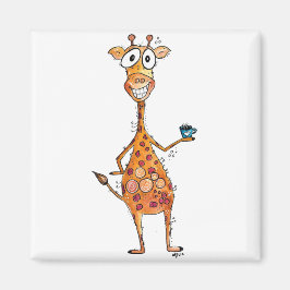 Happy Whimsical-Giraffe Drink koffie Magneet