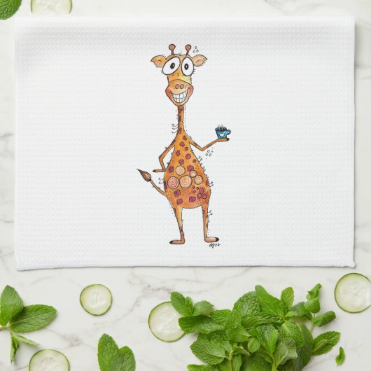 Happy Whimsical-Giraffe Drink koffie Theedoek (Gevouwen)