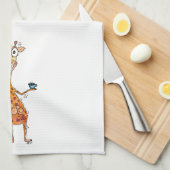 Happy Whimsical-Giraffe Drink koffie Theedoek (Quarter Fold)