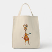 Happy Whimsical-Giraffe Drink koffie Tote Bag (Achterkant)