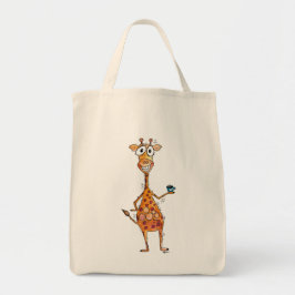 Happy Whimsical-Giraffe Drink koffie Tote Bag