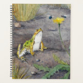 Happy, Whimsical Green Frog Planner (Voorkant)