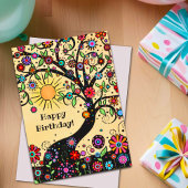 Happy Whimsical Kleurrijke Leuke Verjaardag Kaart