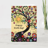 Happy Whimsical Kleurrijke Leuke Verjaardag Kaart (Voorkant)