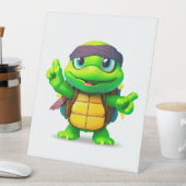 Happy Whimsical Turtle Back to School Reclamebord Met Voetstuk (Insitu)