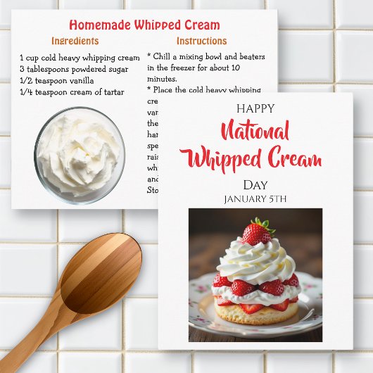 Happy Whipped Cream Day | January 5th Briefkaart