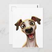 Happy Whippet Cartoon stijl Briefkaart (Voorkant / Achterkant)