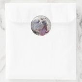 Happy White Bulldog Ronde Sticker (Tas)