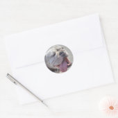 Happy White Bulldog Ronde Sticker (Envelop)