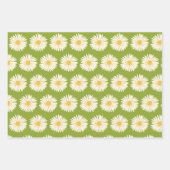 Happy White Daisies Kleurrijke jaren 70 Retro Inpakpapier Vel (Voorkant)