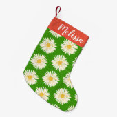 Happy White Daisies Pattern CUSTOM Kleine Kerstsok (Voorkant (Hangend))