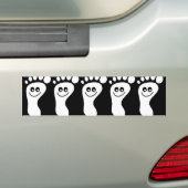 Happy White Feet Bumpersticker (Op auto)