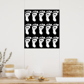 Happy White Feet Poster (Keuken)