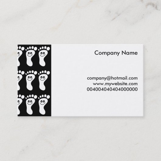 Happy White Feet, Visitekaartje (Voorkant)