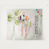 Happy White Flower Verjaardagsfeestje Achtergrond Wandkleed (Voorkant (horizontaal))