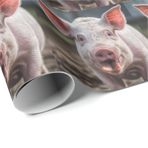 Happy White Pig Tongue Poke, Cadeaupapier