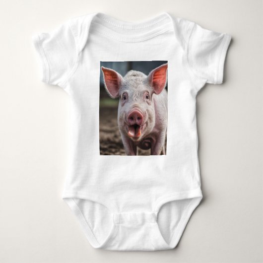 Happy White Pig Tongue Poke, Romper (Voorkant)