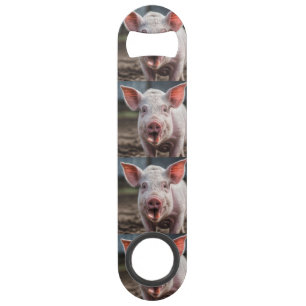 Happy White Pig Tongue Poke, Speed Flessenopener