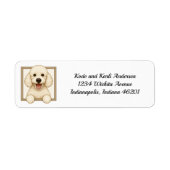 Happy White Poodle Retouradres Etiket (Voorkant)