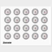 Happy White Samoyed Dog Ronde Sticker (Vel)