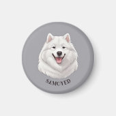 Happy White Samoyed Magneet (Voorkant)