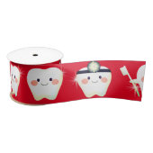 Happy White Teeth on Red Satijnen Lint (Spoel)