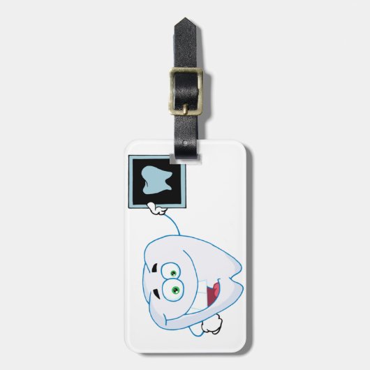 Happy White Tooth Bagagelabels (Voorkant verticaal)