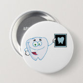 Happy White Tooth Button (Voorkant /achterkant)