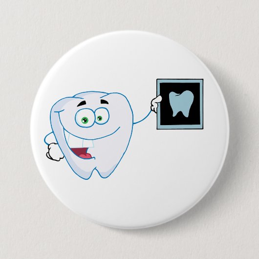 Happy White Tooth Button (Voorkant)