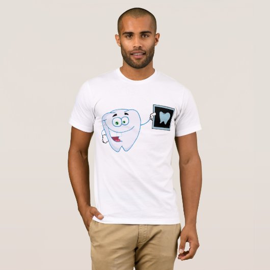 Happy White Tooth Mannen T-shirt (Voorkant volledig)