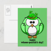 Happy Whoo Patrick's Day Briefkaart (Voorkant / Achterkant)