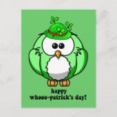 Happy Whoo Patrick's Day Briefkaart (Voorkant)