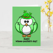Happy Whoo Patrick's Day Kaart (Gele Bloem)
