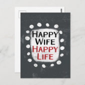 Happy Wife Happy Life Briefkaart (Voorkant / Achterkant)