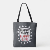 Happy Wife Happy Life Canvas tas (Achterkant)