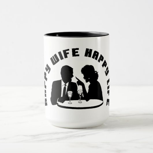 "Happy Wife Happy Life Coffee mok" Mok (Midden)