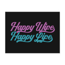 Happy Wife Happy Life Moederdag | BRIEFKAART