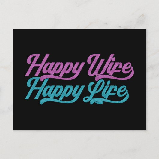 Happy Wife Happy Life Moederdag | BRIEFKAART (Voorkant)